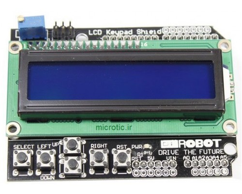 شیلد نمایشگر LCD کاراکتری 16*2  با کلیدهای کنترلی مناسب برای بردهای آردوینو